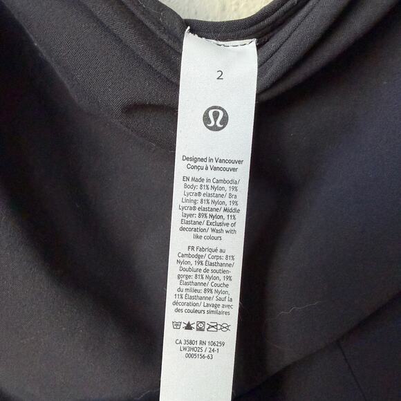 Lululemon Black Align Asymmetrical One Shoulder Long Sleeve Top Size 2 - Picture 5 of 5